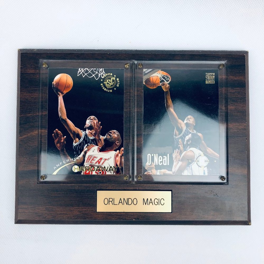 Orlando Magic Basketball Cards Wooden Display Plaque 2 Card Capacity 8x6 inches